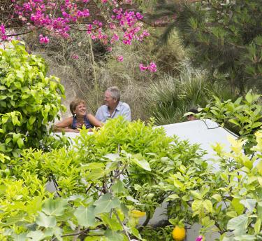 Couple wandering through the Mediterranean Biome
